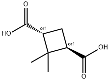 trans-2,2-dimethylcyclobutane-1,3-dicarboxylic acid Struktur