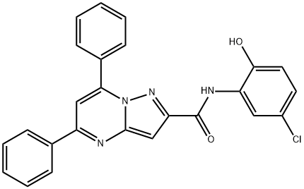 N-(5-chloro-2-hydroxyphenyl)-5,7-diphenylpyrazolo[1,5-a]pyrimidine-2-carboxamide Struktur