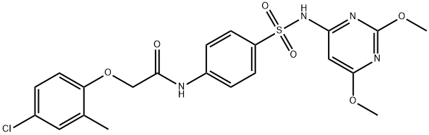 2-(4-chloro-2-methylphenoxy)-N-(4-{[(2,6-dimethoxy-4-pyrimidinyl)amino]sulfonyl}phenyl)acetamide Struktur