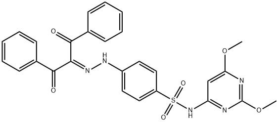 4-[2-(1-benzoyl-2-oxo-2-phenylethylidene)hydrazino]-N-(2,6-dimethoxy-4-pyrimidinyl)benzenesulfonamide Struktur