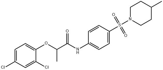 2-(2,4-dichlorophenoxy)-N-{4-[(4-methyl-1-piperidinyl)sulfonyl]phenyl}propanamide Struktur