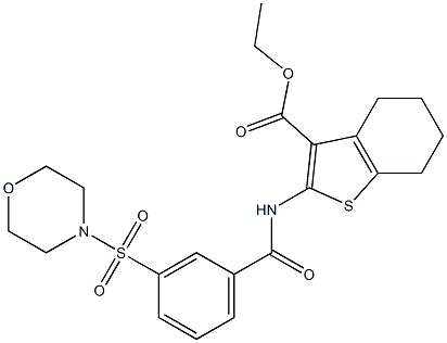 ethyl 2-{[3-(morpholin-4-ylsulfonyl)benzoyl]amino}-4,5,6,7-tetrahydro-1-benzothiophene-3-carboxylate Struktur