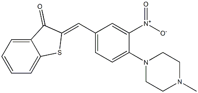 2-[3-nitro-4-(4-methyl-1-piperazinyl)benzylidene]-1-benzothiophen-3(2H)-one Struktur