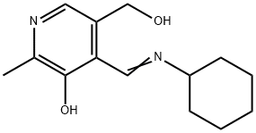 4-[(cyclohexylimino)methyl]-5-(hydroxymethyl)-2-methylpyridin-3-ol Struktur