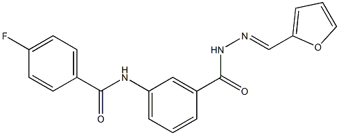 4-fluoro-N-(3-{[2-(2-furylmethylene)hydrazino]carbonyl}phenyl)benzamide Struktur