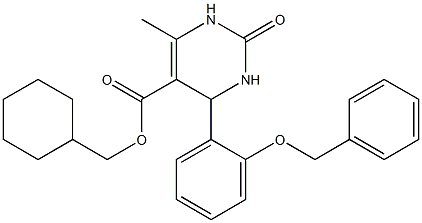 cyclohexylmethyl 4-[2-(benzyloxy)phenyl]-6-methyl-2-oxo-1,2,3,4-tetrahydro-5-pyrimidinecarboxylate Struktur