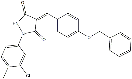 4-[4-(benzyloxy)benzylidene]-1-(3-chloro-4-methylphenyl)-3,5-pyrazolidinedione Struktur