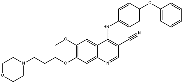 6-Methoxy-7-(3-Morpholinopropoxy)-4-(4-phenoxyphenylaMino)quinoline-3-carbonitrile Struktur