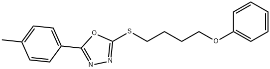 2-(4-methylphenyl)-5-[(4-phenoxybutyl)sulfanyl]-1,3,4-oxadiazole Struktur