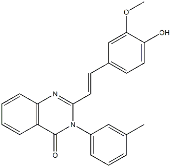 2-[2-(4-hydroxy-3-methoxyphenyl)vinyl]-3-(3-methylphenyl)-4(3H)-quinazolinone Struktur