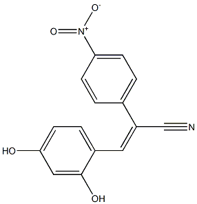 3-(2,4-dihydroxyphenyl)-2-{4-nitrophenyl}acrylonitrile Struktur