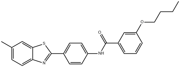 3-butoxy-N-[4-(6-methyl-1,3-benzothiazol-2-yl)phenyl]benzamide Struktur