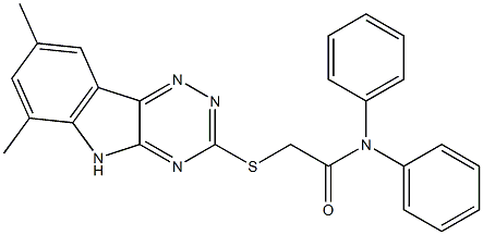 2-[(6,8-dimethyl-5H-[1,2,4]triazino[5,6-b]indol-3-yl)sulfanyl]-N,N-diphenylacetamide Struktur