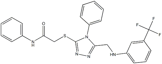 N-phenyl-2-[(4-phenyl-5-{[3-(trifluoromethyl)anilino]methyl}-4H-1,2,4-triazol-3-yl)sulfanyl]acetamide Struktur