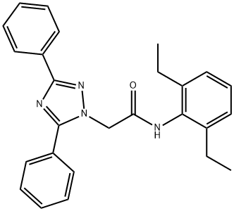 N-(2,6-diethylphenyl)-2-(3,5-diphenyl-1H-1,2,4-triazol-1-yl)acetamide Struktur