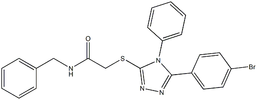 N-benzyl-2-{[5-(4-bromophenyl)-4-phenyl-4H-1,2,4-triazol-3-yl]sulfanyl}acetamide Struktur