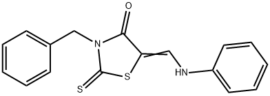 5-(anilinomethylene)-3-benzyl-2-thioxo-1,3-thiazolidin-4-one Struktur