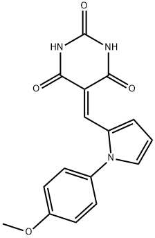 5-{[1-(4-methoxyphenyl)-1H-pyrrol-2-yl]methylene}pyrimidine-2,4,6(1H,3H,5H)-trione Struktur