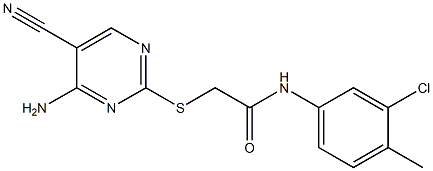 2-[(4-amino-5-cyanopyrimidin-2-yl)sulfanyl]-N-(3-chloro-4-methylphenyl)acetamide Struktur