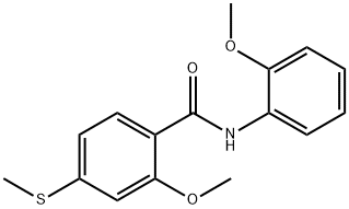 2-methoxy-N-(2-methoxyphenyl)-4-(methylsulfanyl)benzamide Struktur