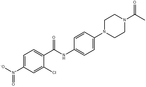 N-[4-(4-acetylpiperazin-1-yl)phenyl]-2-chloro-4-nitrobenzamide Struktur