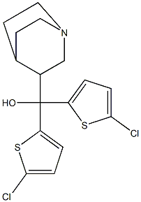 1-azabicyclo[2.2.2]oct-3-yl[bis(5-chloro-2-thienyl)]methanol Struktur