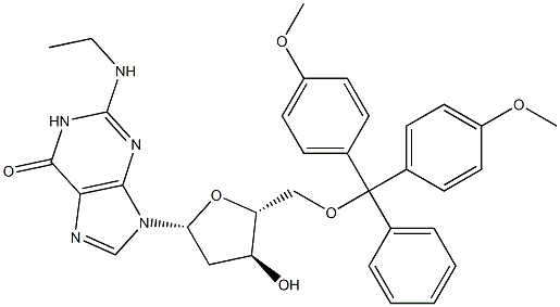 5'-O-(Dimethoxytrityl)-N2-ethyl-2'-deoxyguanosine Struktur