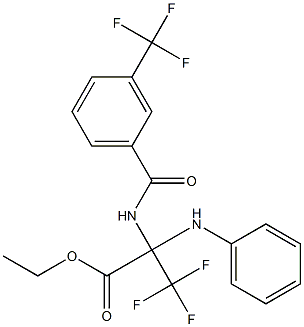 ethyl 2-anilino-3,3,3-trifluoro-2-{[3-(trifluoromethyl)benzoyl]amino}propanoate Struktur