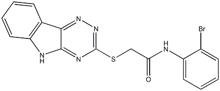 N-(2-bromophenyl)-2-(5H-[1,2,4]triazino[5,6-b]indol-3-ylsulfanyl)acetamide Struktur