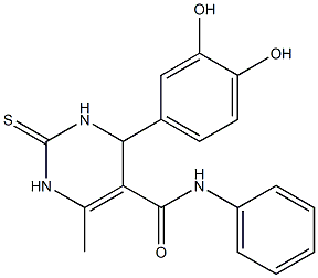 4-(3,4-dihydroxyphenyl)-6-methyl-N-phenyl-2-thioxo-1,2,3,4-tetrahydro-5-pyrimidinecarboxamide Struktur