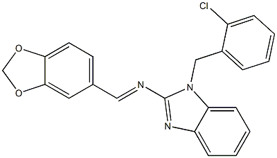 N-(1,3-benzodioxol-5-ylmethylene)-N-[1-(2-chlorobenzyl)-1H-benzimidazol-2-yl]amine Struktur