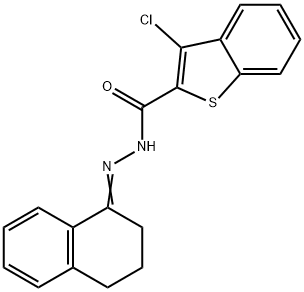 3-chloro-N'-[3,4-dihydro-1(2H)-naphthalenylidene]-1-benzothiophene-2-carbohydrazide Struktur