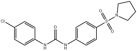 N-(4-chlorophenyl)-N'-[4-(1-pyrrolidinylsulfonyl)phenyl]urea Struktur