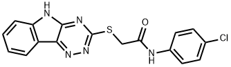 N-(4-chlorophenyl)-2-(5H-[1,2,4]triazino[5,6-b]indol-3-ylsulfanyl)acetamide Struktur