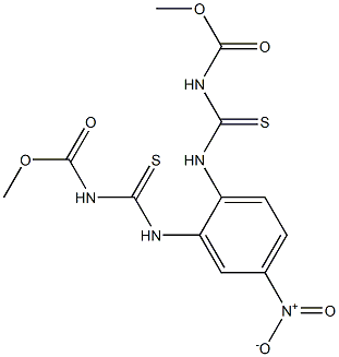 methyl N-{[2-({[(methoxycarbonyl)amino]methanethioyl}amino)-5-nitrophenyl]carbamothioyl}carbamate Struktur