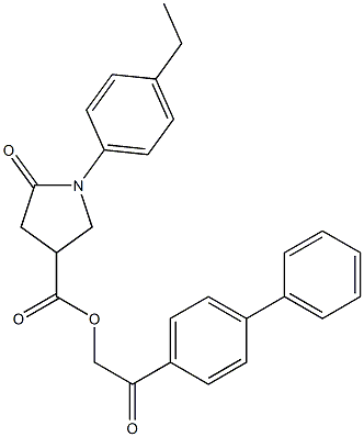 2-[1,1'-biphenyl]-4-yl-2-oxoethyl 1-(4-ethylphenyl)-5-oxo-3-pyrrolidinecarboxylate Struktur