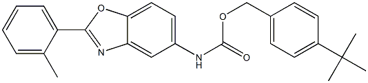 4-tert-butylbenzyl 2-(2-methylphenyl)-1,3-benzoxazol-5-ylcarbamate Struktur