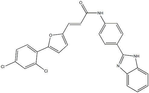 N-[4-(1H-benzimidazol-2-yl)phenyl]-3-[5-(2,4-dichlorophenyl)-2-furyl]acrylamide Struktur