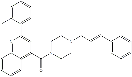 4-[(4-cinnamyl-1-piperazinyl)carbonyl]-2-(2-methylphenyl)quinoline Struktur