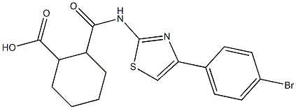 2-({[4-(4-bromophenyl)-1,3-thiazol-2-yl]amino}carbonyl)cyclohexanecarboxylic acid Struktur