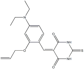 5-[2-(allyloxy)-4-(diethylamino)benzylidene]-2-thioxodihydro-4,6(1H,5H)-pyrimidinedione Struktur