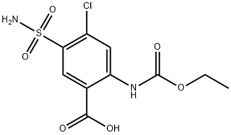 4-chloro-2-[(ethoxycarbonyl)amino]-5-sulfamoylbenzoic acid Struktur