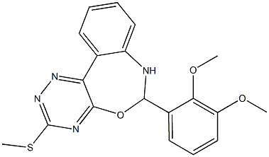 6-(2,3-dimethoxyphenyl)-3-(methylsulfanyl)-6,7-dihydro[1,2,4]triazino[5,6-d][3,1]benzoxazepine Struktur