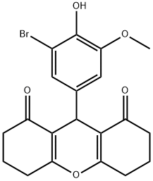 9-(3-bromo-4-hydroxy-5-methoxyphenyl)-3,4,5,6,7,9-hexahydro-1H-xanthene-1,8(2H)-dione Struktur