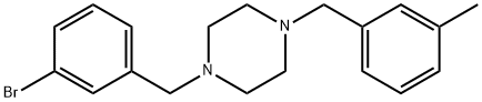 1-(3-bromobenzyl)-4-(3-methylbenzyl)piperazine Struktur