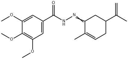 N'-(5-isopropenyl-2-methyl-2-cyclohexen-1-ylidene)-3,4,5-trimethoxybenzohydrazide Struktur