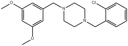 1-(2-chlorobenzyl)-4-(3,5-dimethoxybenzyl)piperazine Struktur