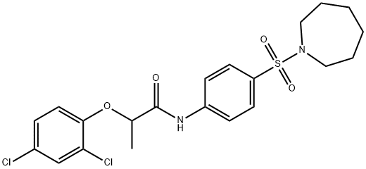 N-[4-(1-azepanylsulfonyl)phenyl]-2-(2,4-dichlorophenoxy)propanamide Struktur