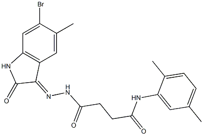 4-[2-(6-bromo-5-methyl-2-oxo-1,2-dihydro-3H-indol-3-ylidene)hydrazino]-N-(2,5-dimethylphenyl)-4-oxobutanamide Struktur