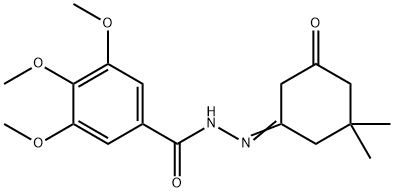 N'-(3,3-dimethyl-5-oxocyclohexylidene)-3,4,5-trimethoxybenzohydrazide Struktur